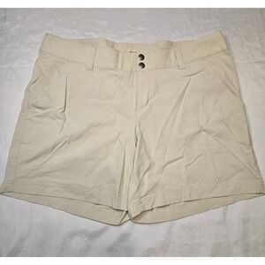 Columbia Omni-Shield Adv Repellency Shorts Womens Khaki Beige Size 14 6" Inseam